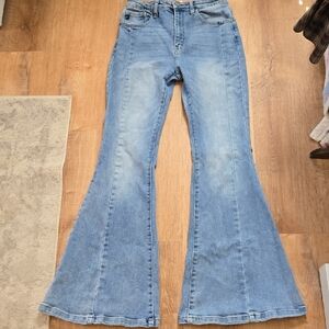 KanCan Light Blue High-Rise Flared Jeans